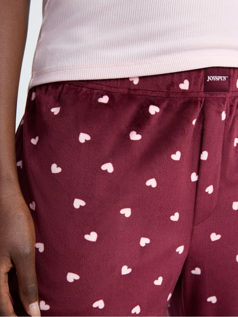 Joyspun Women's Velour Wide-Leg Sleep Pants, Size XS-3X | Walmart (US)