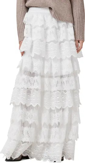Lizi Tiered Lace Maxi Skirt | Nordstrom