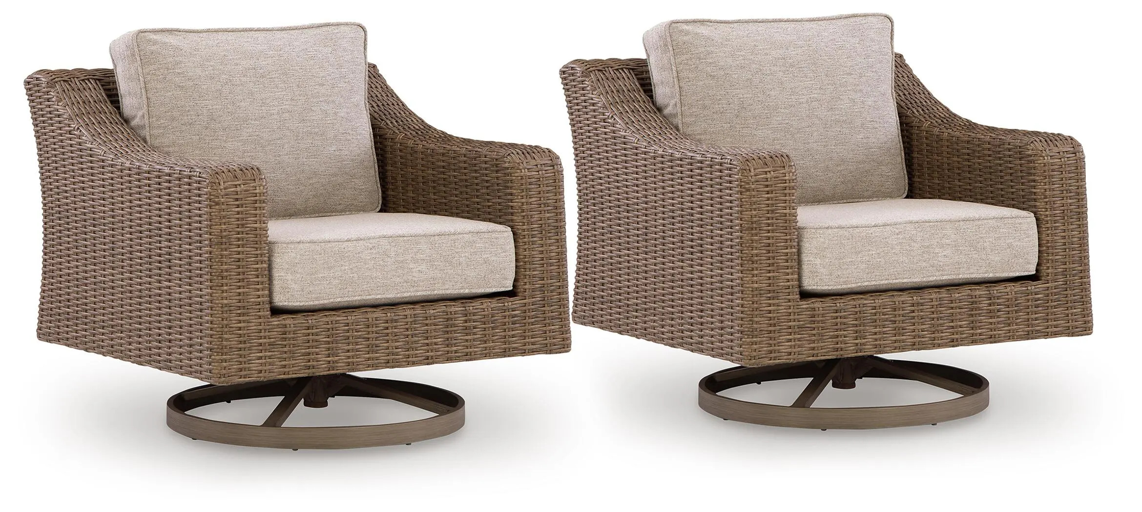 Revare Beach 2 Outdoor Swivel Lounge Chairs | Ashley Homestore