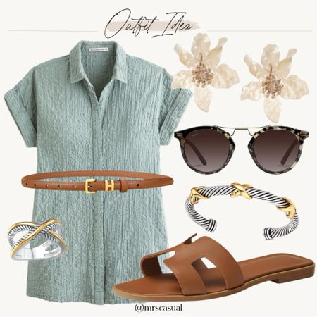 Love this shirt dress spring outfit idea 

#LTKstyletip #LTKshoecrush #LTKfindsunder50