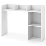 Costway 3 Shelves Modern Desk Standard Bookcase, Wood White, 29" | Walmart (US)