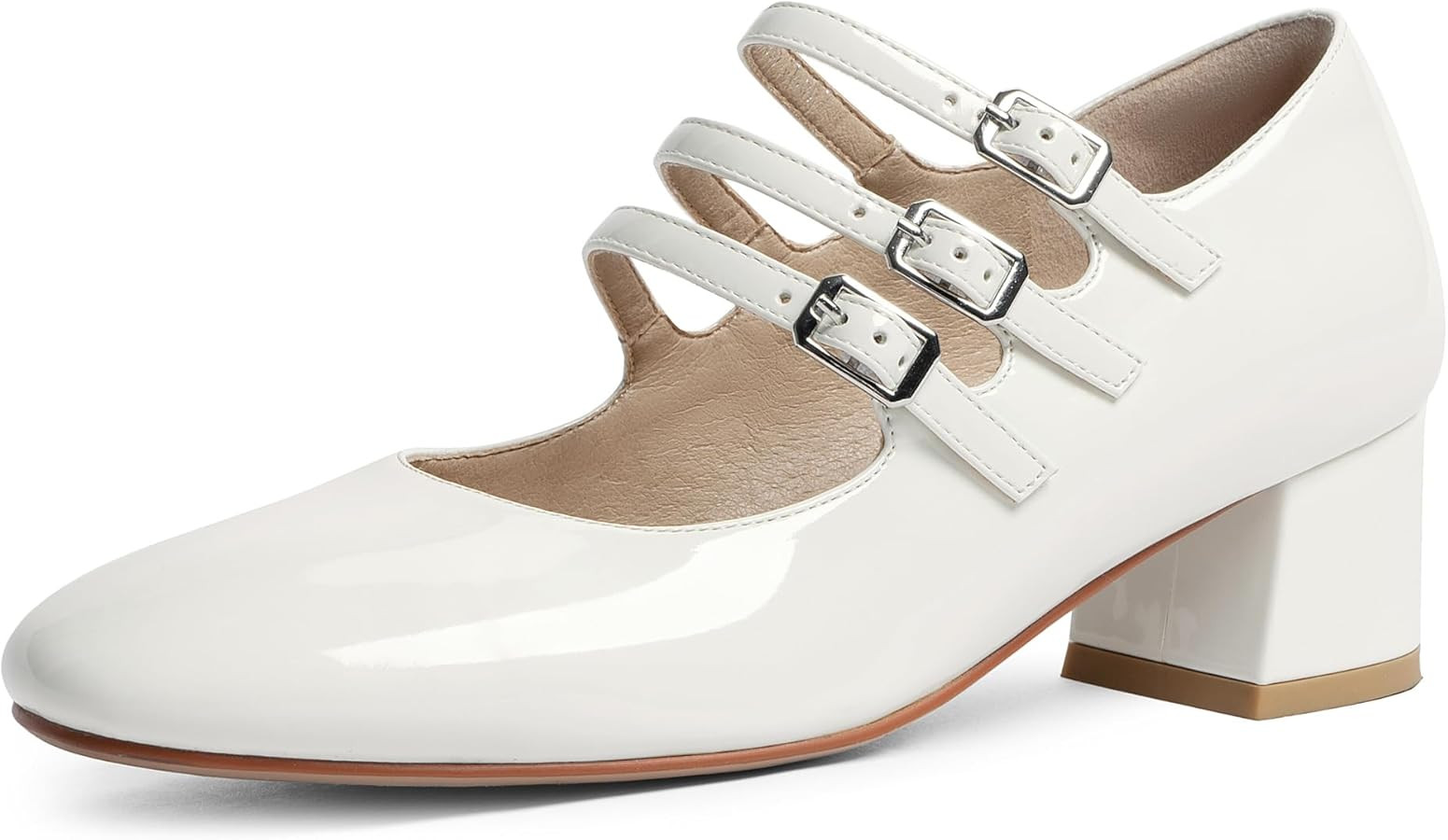 Naiyee Mary Jane Shoes Women Chunky Block Heel Dress Shoes for Women Low Heels Close Rounded Toe ... | Amazon (US)