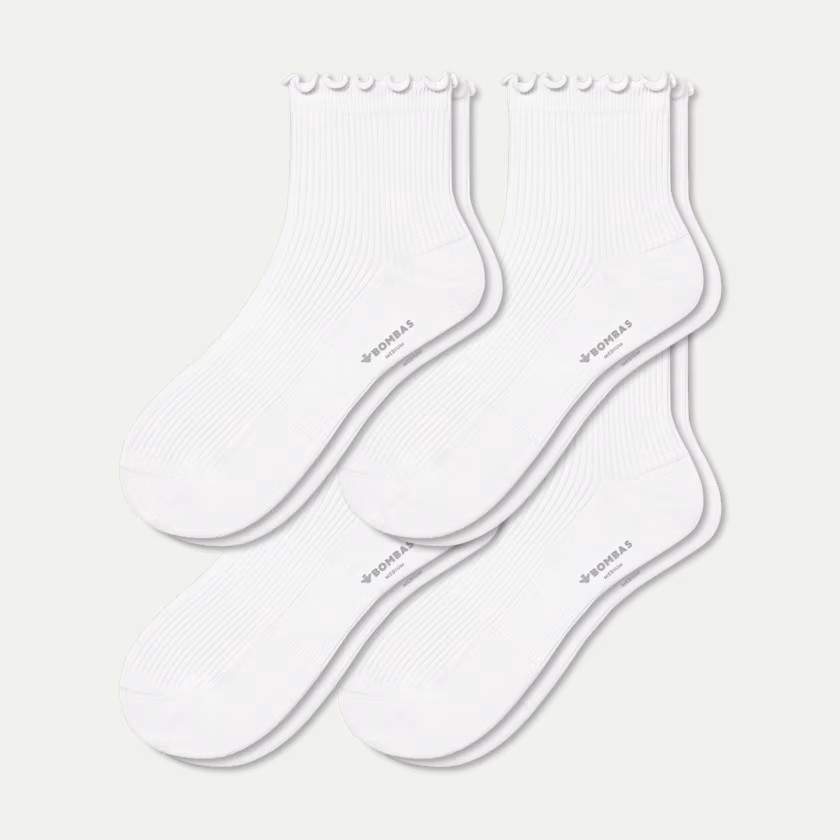 Women's Ruffle Rib Quarter Sock 4-Pack | Bombas