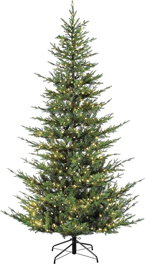 Puleo International 7.5 Foot Pre-Lit Natural Fir Artificial Christmas Tree with 700 Clear Lights,... | Amazon (US)