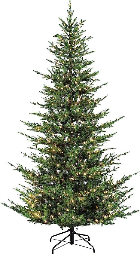 Puleo International 7.5 Foot Pre-Lit Natural Fir Artificial Christmas Tree with 700 Clear Lights,... | Amazon (US)