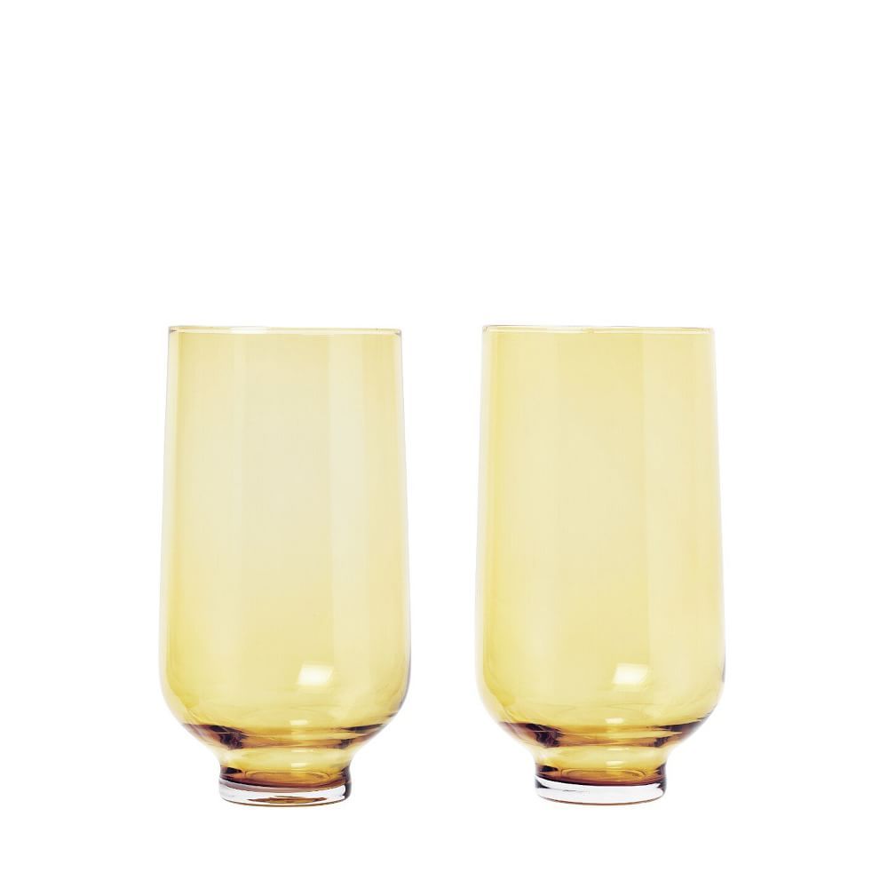 Flow Glassware (Set of 2) - Tall Gold | West Elm (US)