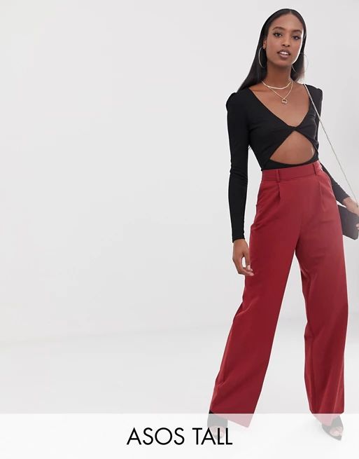 ASOS DESIGN Tall wide leg pants with pleat detail | ASOS US