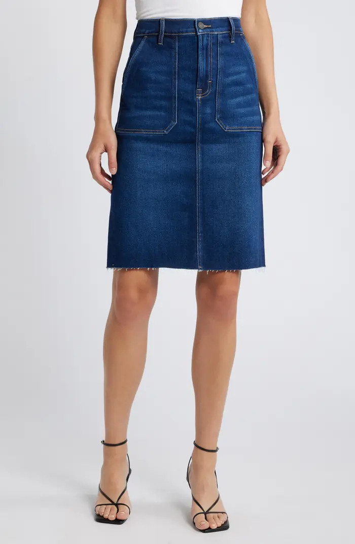 HIDDEN JEANS Raw Hem Denim Skirt | Nordstrom | Nordstrom
