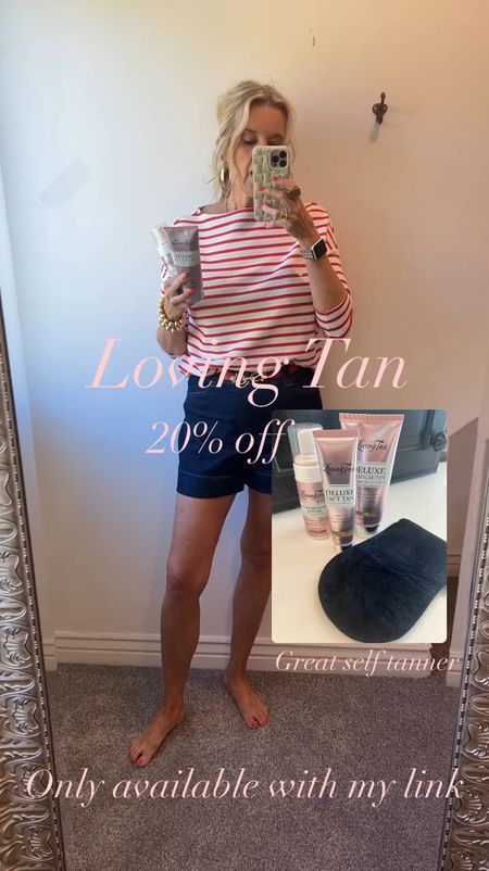 🚨Sale Alert
Loving Tan 20% off in app only

No streaking, no gross smell 
Gives a great color (I use the dark)

-Gradual tan
-Instant tan mouses 2 HR Express Self Tanning Mousse Dark
-Facial tanner I mix with moisturizer 

🚨Get a free mitt with my code 
Use Code: DARCYMITT

#LTKBeauty #LTKSaleAlert