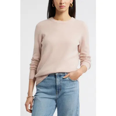 Nordstrom Crewneck Cashmere Sweater in Black Rock at Nordstrom, Size Large | Nordstrom