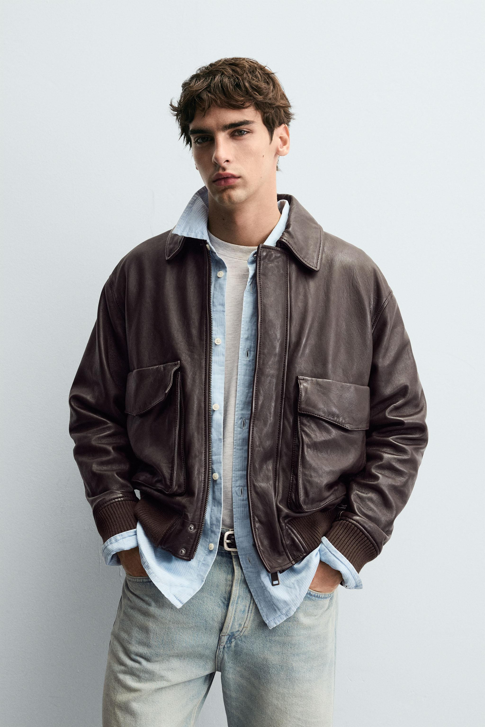 LEATHER POCKET JACKET | Zara US