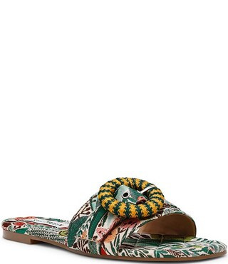 Steve Madden Merla Floral Printed Buckle Detail Slide Sandals | Dillard's | Dillard's