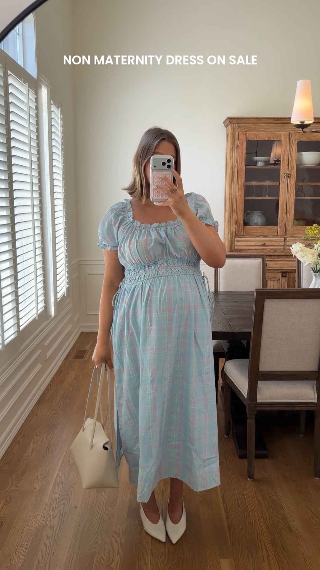 Size medium - runs really big I’m 30+ weeks pregnant but it’s still got plenty of room. Size down if between! Skirt is lined and it’s truly gorgeous and so comfy!

#pregnancystyle #bumpstyle #bresheppard #churchoutfit #thirdtrimester #pregnant 

#LTKMothersDay