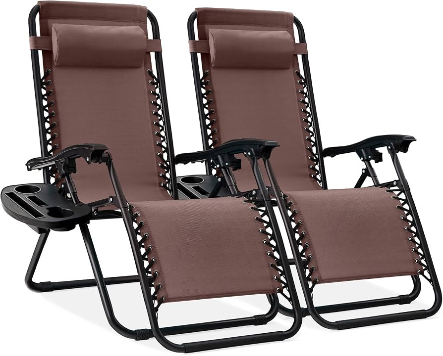 Best Choice Products Set of 2 Adjustable Steel Mesh Zero Gravity Lounge Chair Recliners w/Pillows... | Amazon (US)