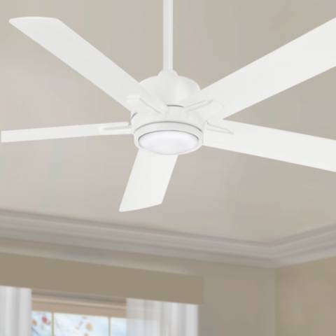 54" Minka Aire Stout Flat White LED Ceiling Fan with Remote | Lamps Plus