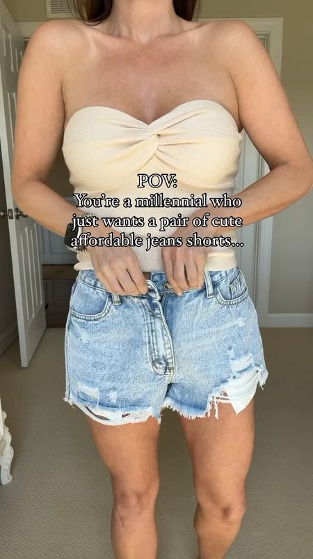A few weeks back I shared a very similar pair of cut off denim shorts. So many of you asked me if I could share something similar but more affordable. After searching the internet and reading hundreds of reviews, I ordered and tried 10 different pairs of denim shorts. This pair of cut off denim shorts check all the boxes. 💕 Perfect length, distressing, light color, high-rise, no stretch and are way cheaper than my go to pair.

#denim #affordablefashion #outfit #millennials #momstyle #outfitideas #shorts #denimshorts #summerstyle #styleinspo #summerfashion #beachstyle #vacation #explorepage #momlife #classicstyle #chic #neutralstyle 

#LTKfindsunder50