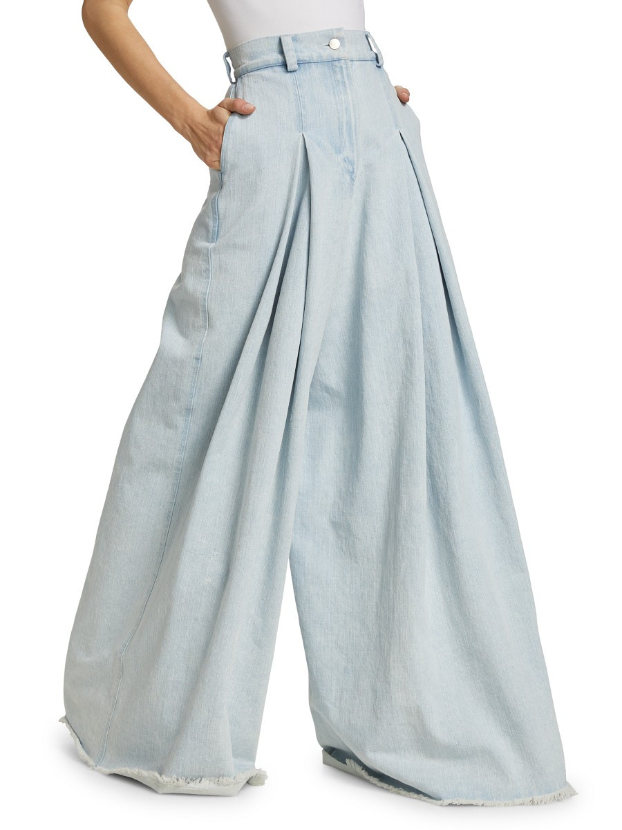 Fe Noel Women's Pleated Wide Leg Trouser Jeans - Light Wash - Size S | Saks Fifth Avenue OFF 5TH