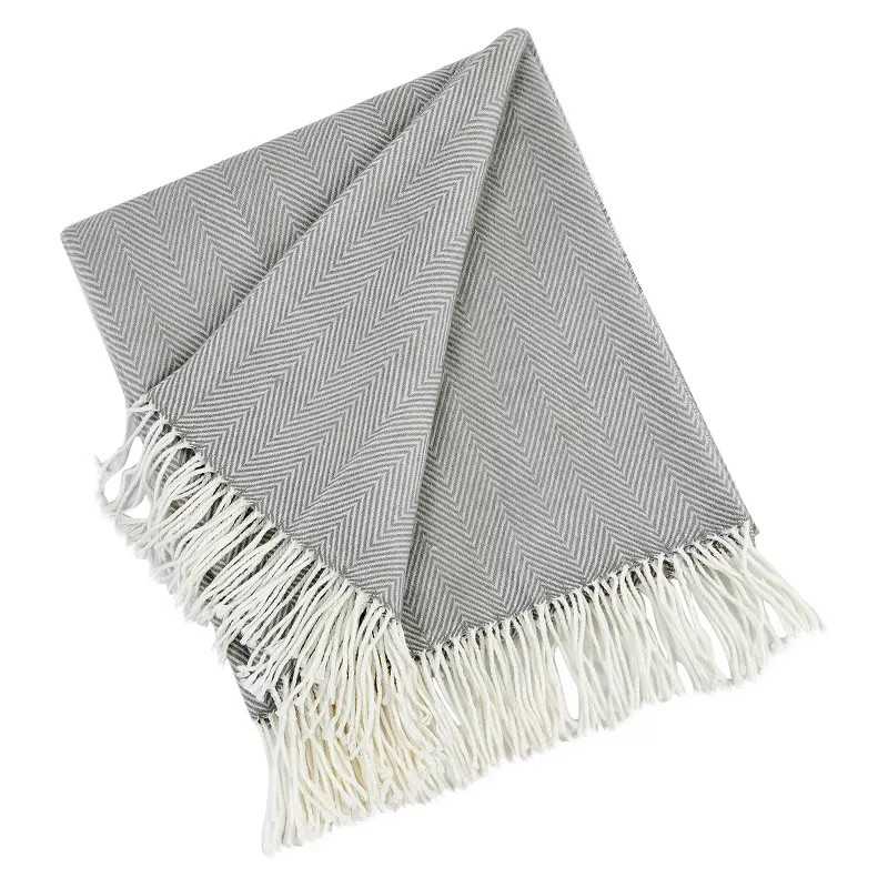50"X60" Herringbone Tassel Fringe Throw Blanket - Saro Lifestyle | Target