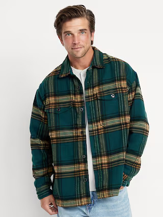 Oversized Heavyweight Plaid Flannel Shirt | Old Navy (US)