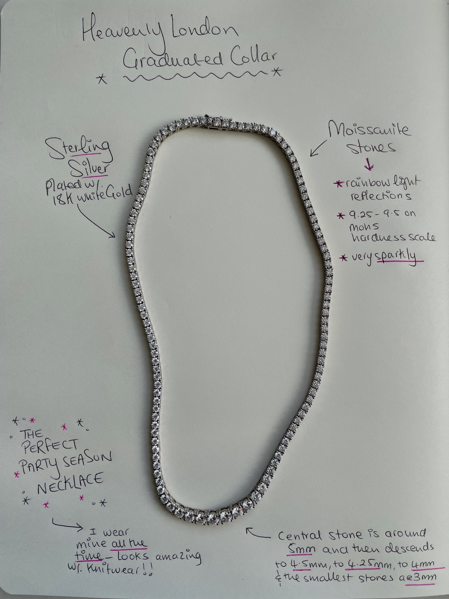 Tennis necklace 
Moissanite necklace 
Heavenly London necklace 

#LTKpartywear #LTKstyletip