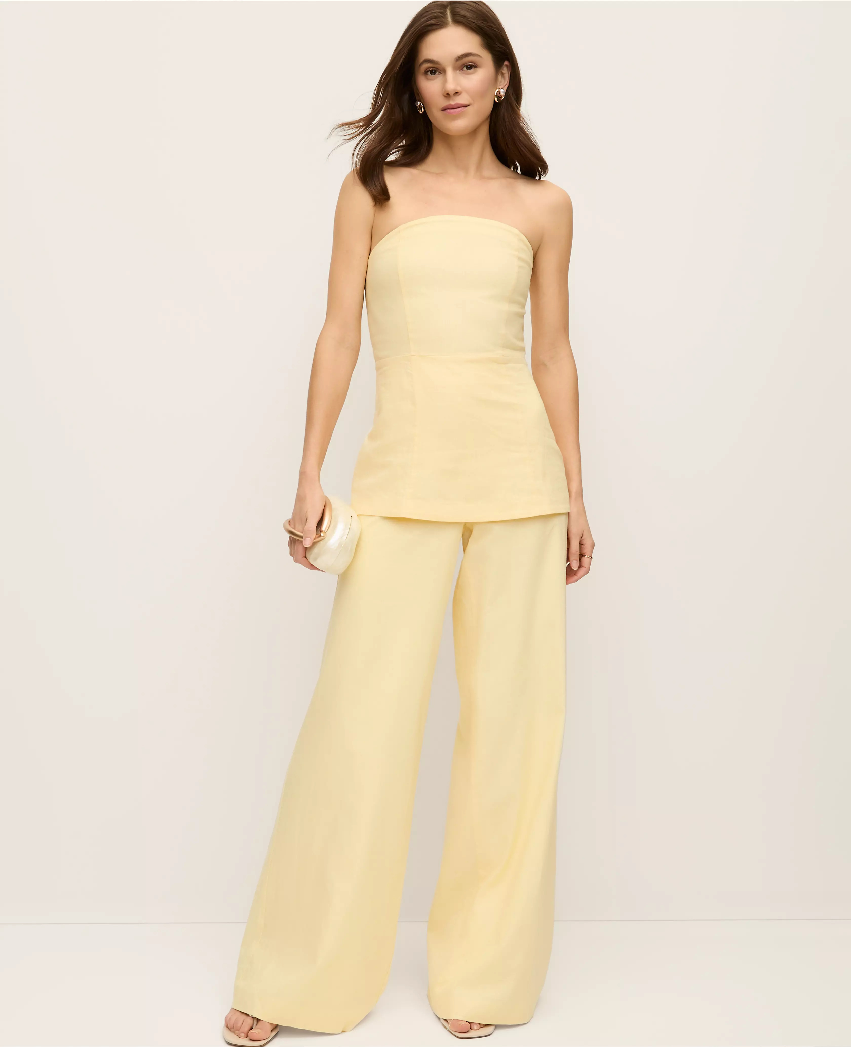 The Petite Statement Palazzo Pant in Linen Blend | Ann Taylor
