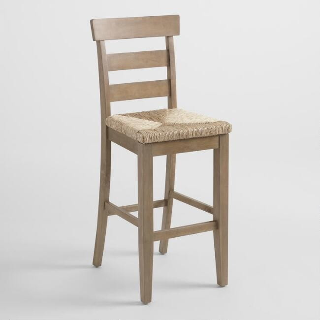 Wood and Seagrass Amelia Barstool | World Market