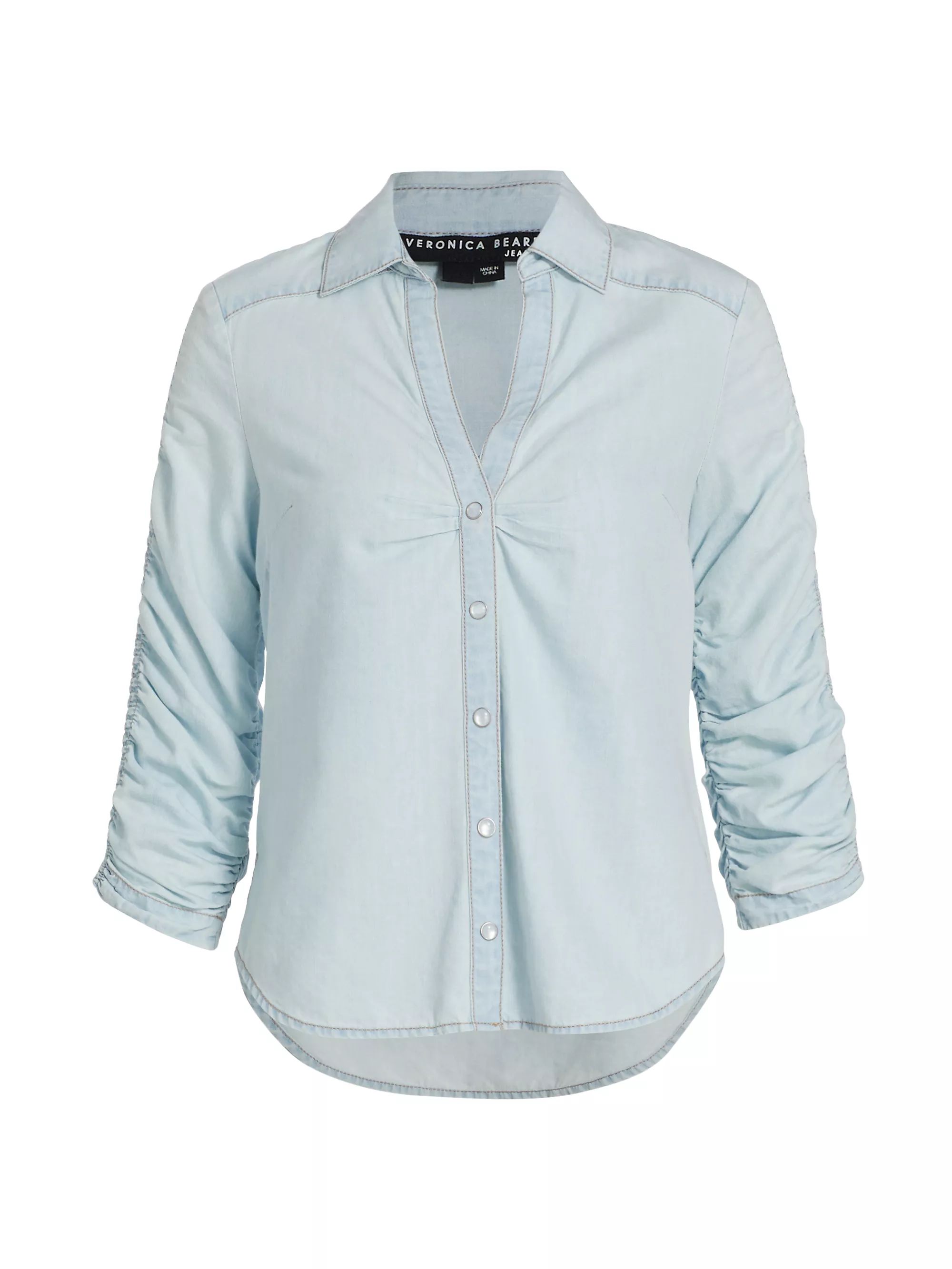 Porta Three-Quarter Sleeve Chambray Shirt | Saks Fifth Avenue
