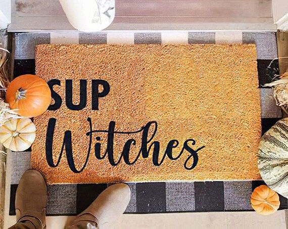 Sup witches doormat, what's up witches, Halloween doormat, Outdoor doormat, family doormat, 30x18... | Etsy (US)