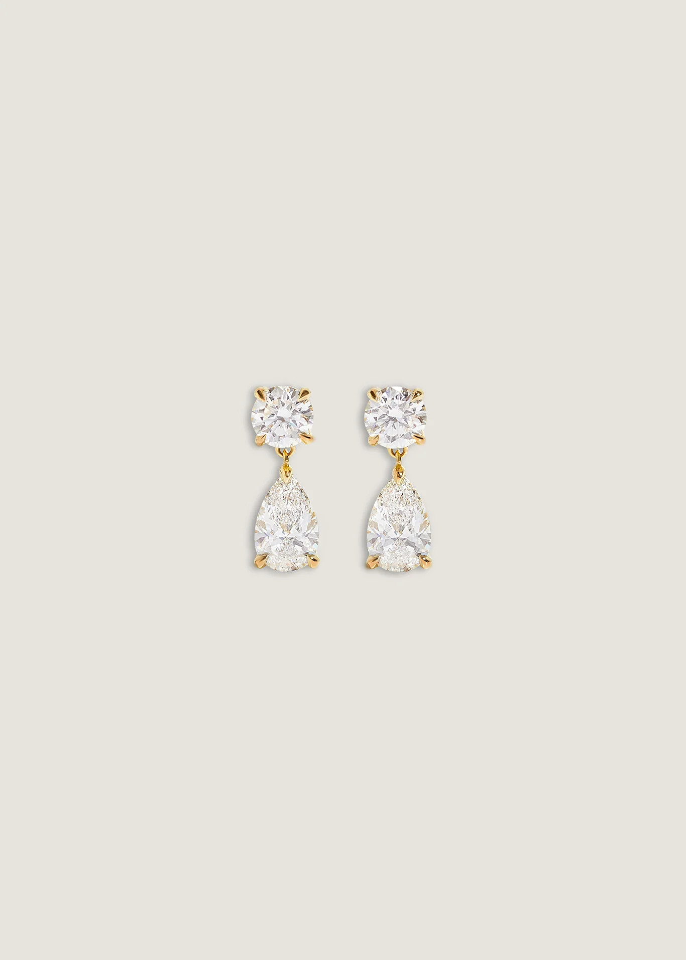 Frankie Round & Pear 4ctw Diamond Earrings | Kinn Studio | Kinn Studio