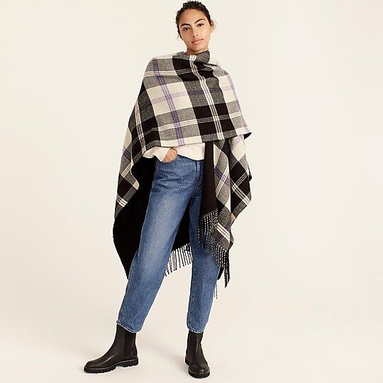 Reversible blanket poncho | J.Crew US