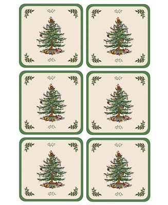 Christmas Tree Coasters, Set of 6 | Macys (US)