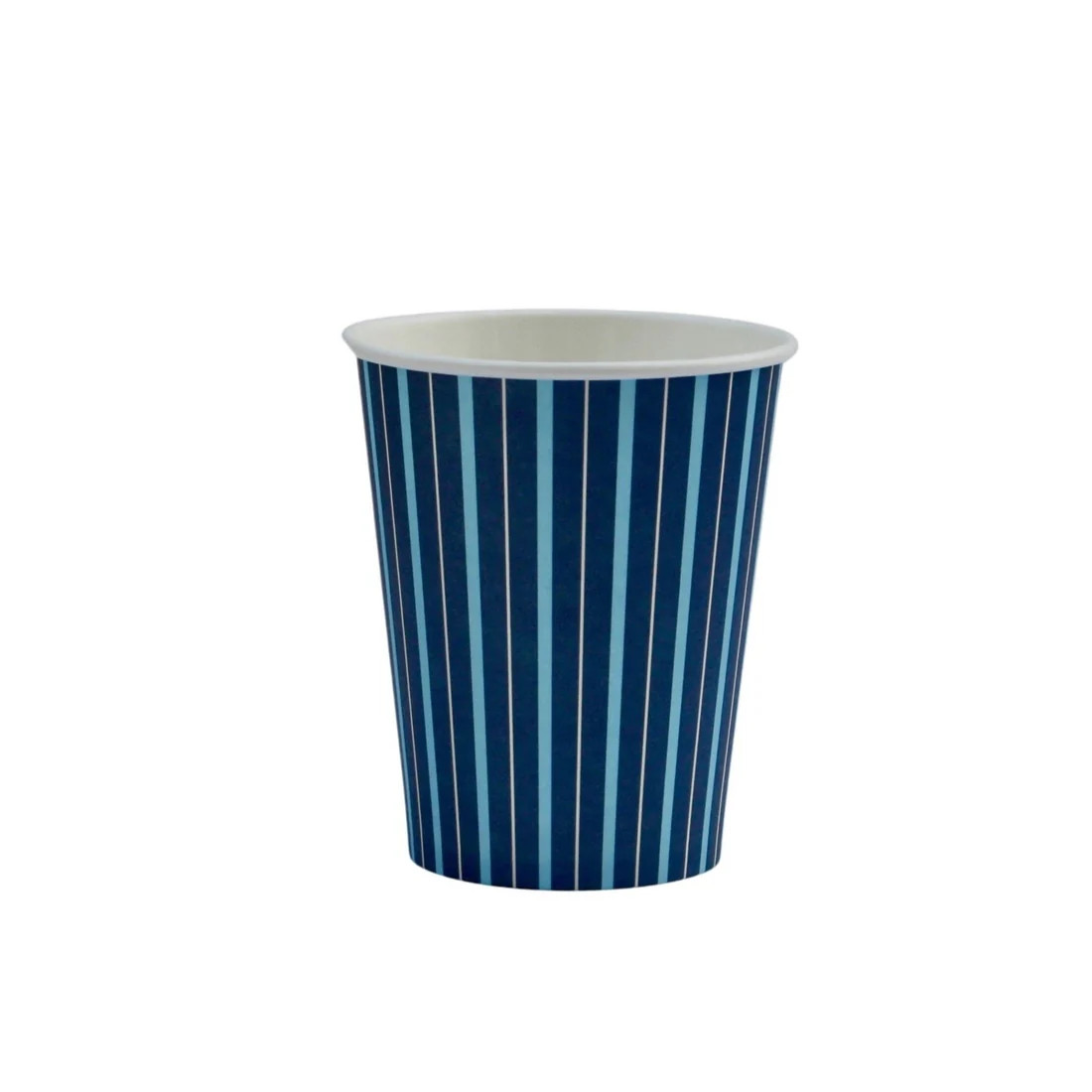 Navy Blue Fine Stripes Paper Cups (Set of 8) | Ellie and Piper