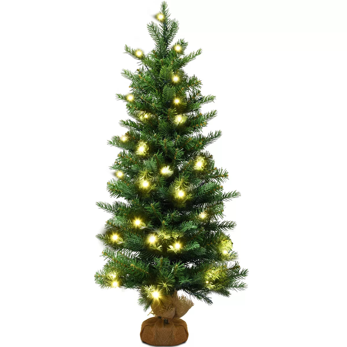 Costway 3Ft Pre-Lit Spruce Tabletop Christmas Tree Lights Timer | Target