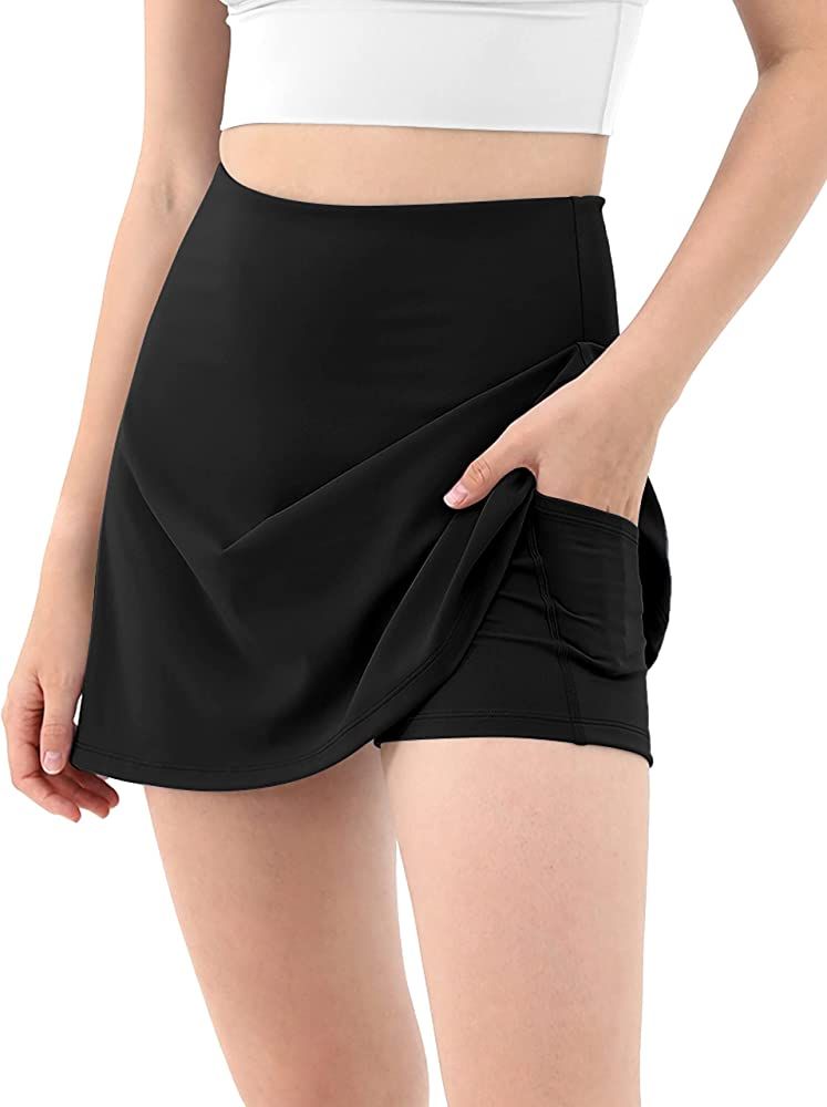 ODODOS Women's Athletic Tennis Skorts with Pockets Built-in Shorts Golf Active Skirts for Sports ... | Amazon (US)