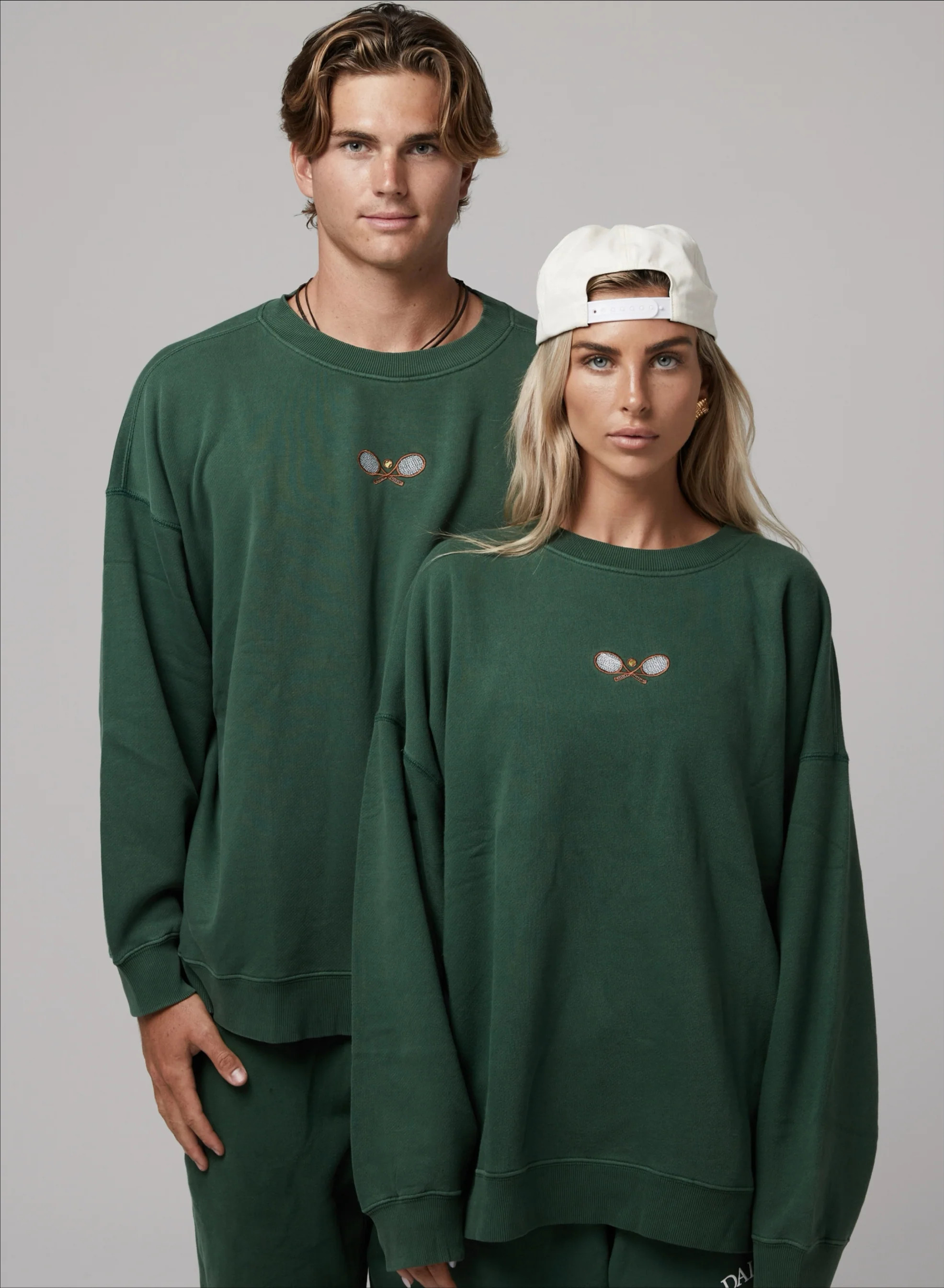 Tennis Crewneck - Racquets/Green | Dairy Boy