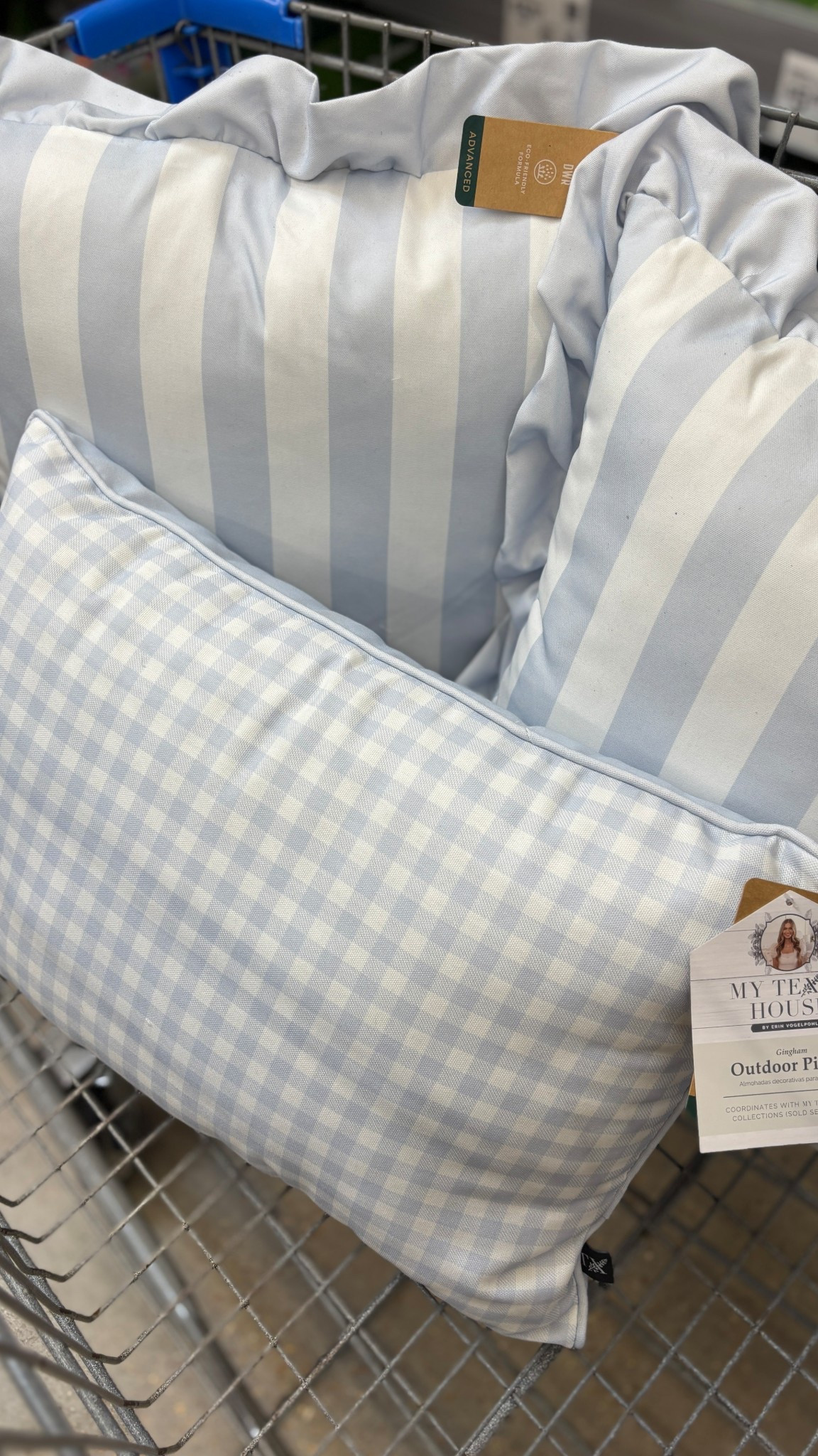 The porch refresh you didn’t know you needed 🩵🤍
These baby blue gingham + classic blue & white stripe outdoor pillows are giving all the grandmillennial charm and I’m obsessed. 🙌🏻

#LTKSeasonal #LTKHome #LTKdayinmylife