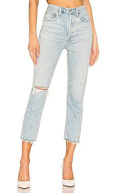 AGOLDE Riley High Rise Straight Crop in Shatter from Revolve.com | Revolve Clothing (Global)
