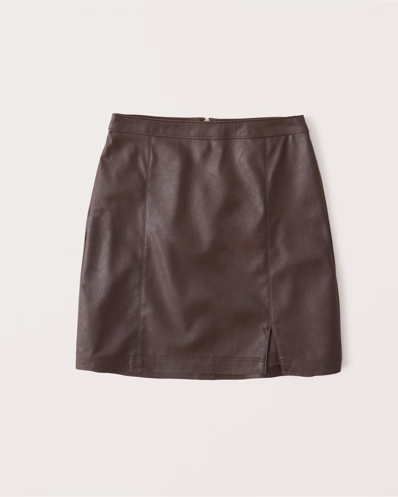 Women's Vegan Leather Mini Skirt | Women's Bottoms | Abercrombie.com | Abercrombie & Fitch (US)