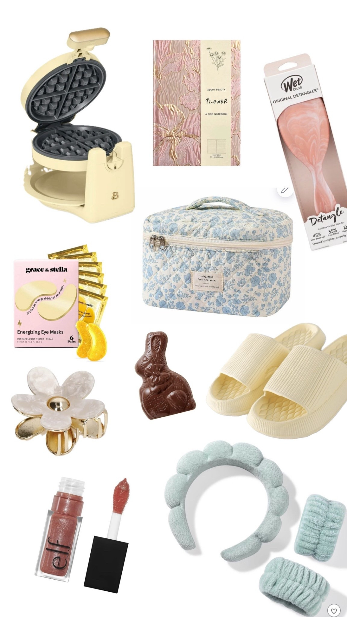 Easter basket filler ideas for teen girl:
- waffle maker
- slides or sandals
- hair accessories 
- makeup bag
- pamper items 
- hair brush
- candy 
- journal or sketchbook 
- candy