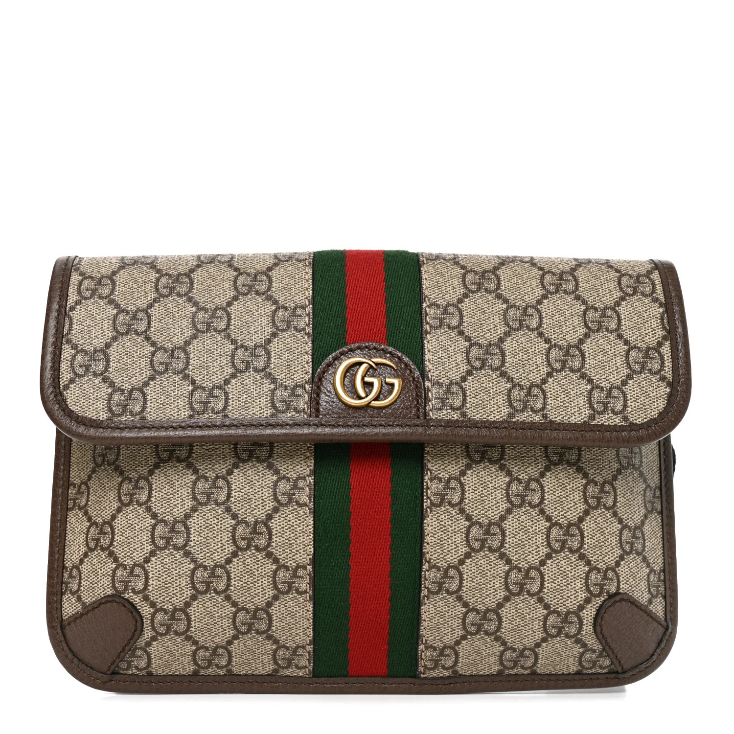 GG Supreme Monogram Web Small Ophidia Belt Bag Brown | FASHIONPHILE (US)