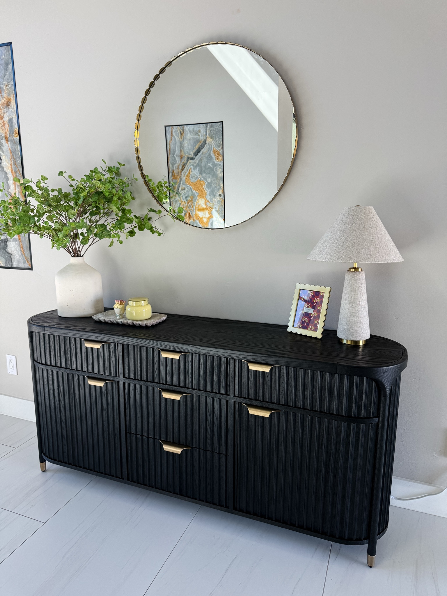 Black and gold entry console table with cabinets get 20% off with code RYANNE20 through 3/8

#LTKSaleAlert #LTKHome