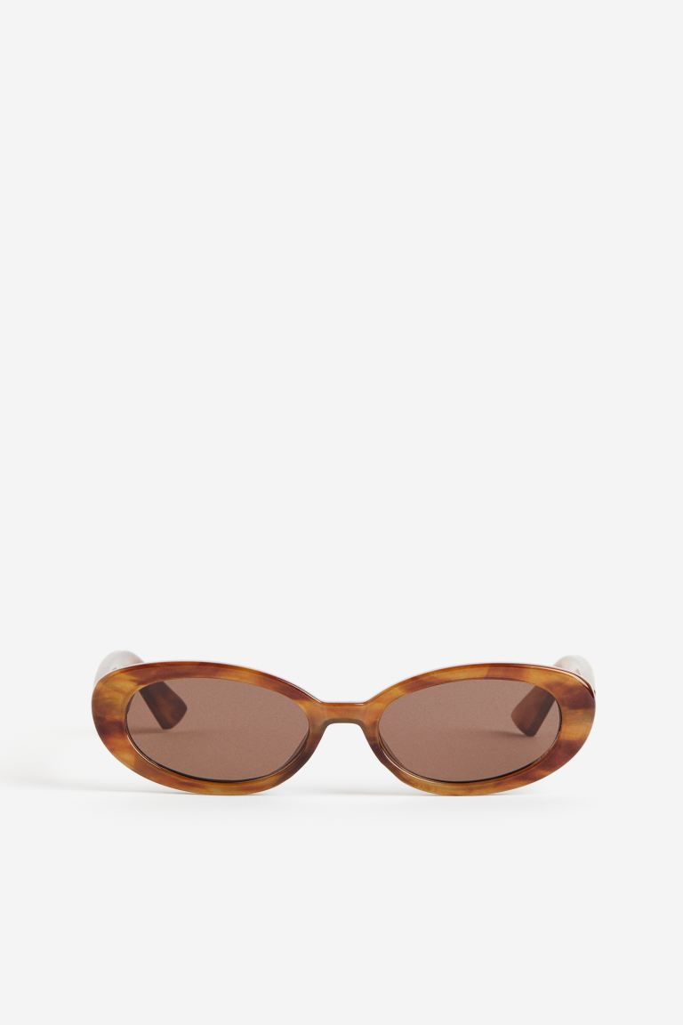 Oval sunglasses - Brown/Tortoiseshell-patterned - Ladies | H&M GB | H&M (UK, MY, IN, SG, PH, TW, HK)
