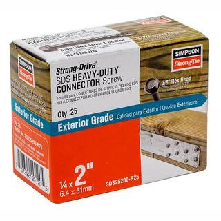 1/4 in. x 2 in. Strong-Drive SDS Heavy-Duty Connector Screw (25-Pack) | The Home Depot
