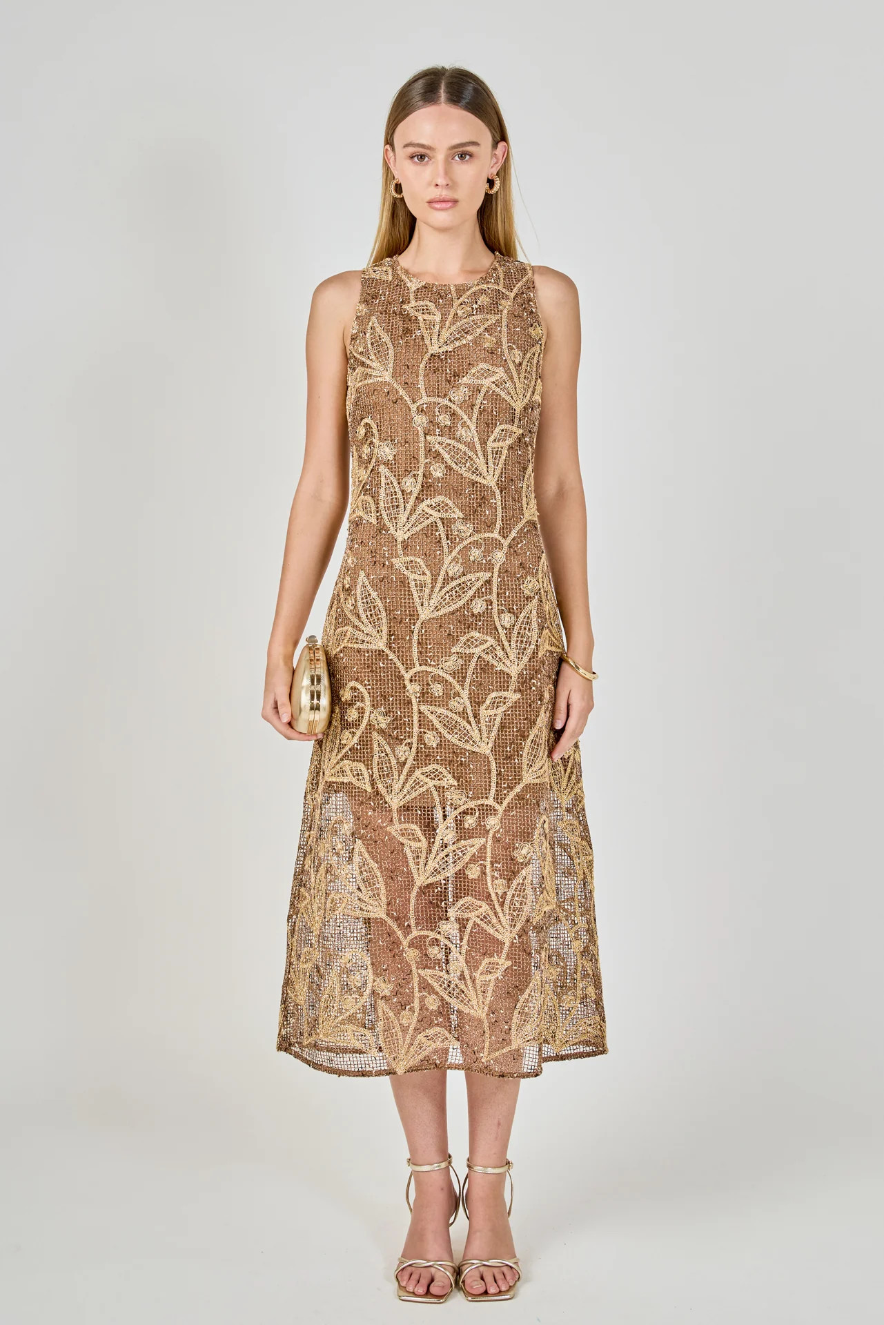 Textured Sleeveless Maxi Dress | Endless Rose