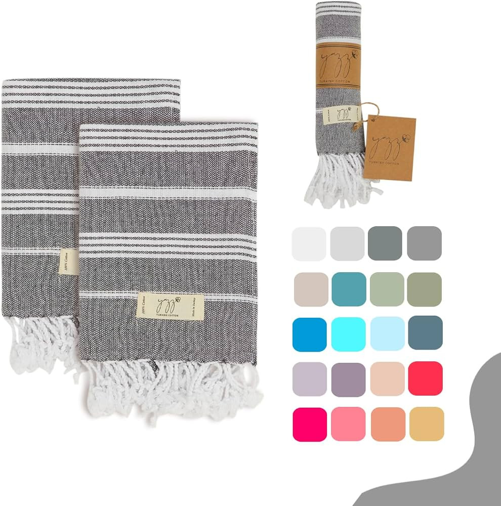 Hand Towels - Set of 2 | 18" x 30" inches |%100 Cotton | Decorative Peshtemal Cotton Hand Towels ... | Amazon (US)
