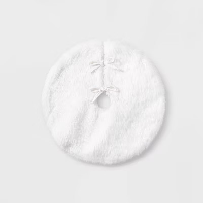 Mini 18" Faux Fur Christmas Tree Skirt Cream - Wondershop™ | Target