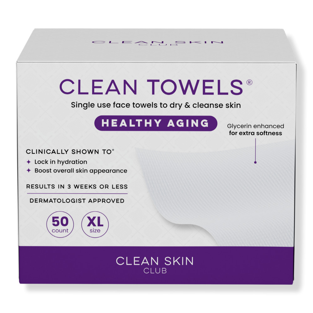Clean Skin Club Clean Towels Healthy Aging Disposable Face Towels - 50 ct | Ulta