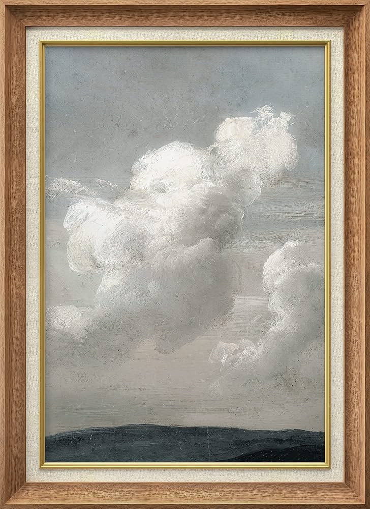 SIGNWIN Premium Frame Art Watercolor Pastel Dark Gray Storm Cloud Landscape Nature Wilderness Ill... | Amazon (US)