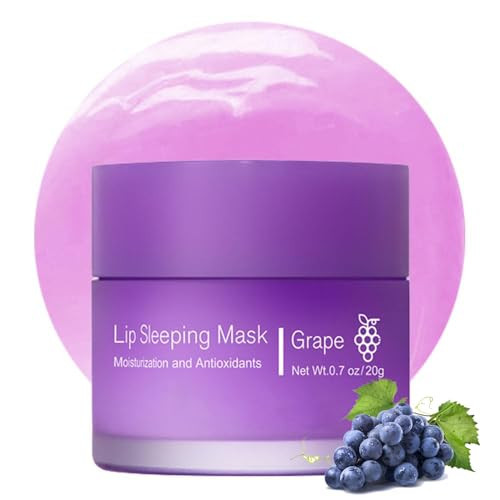 Sleeping lip mask, Nourish & Hydrate Lip Mask With Vitamin C, Antioxidants, Lip Balm, Lip Skin Care, Improve Lip Color, Reduce Lip Lines (Grape) | Amazon (US)