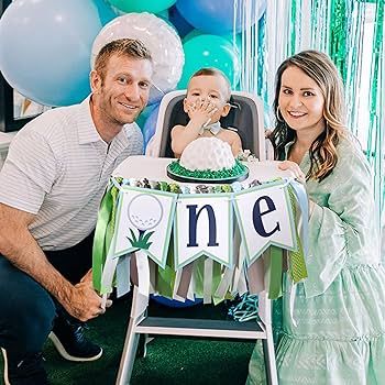 Golf 1st Birthday High Chair Banner - Hole In One Cake Smash Decorations, Boy First Birthday, Gol... | Amazon (US)